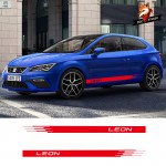 Customized Car Styling Body Decor Sticker Racing Sport Flag Door Side Skirt Stripes For Seat Leon Auto Customized Decal